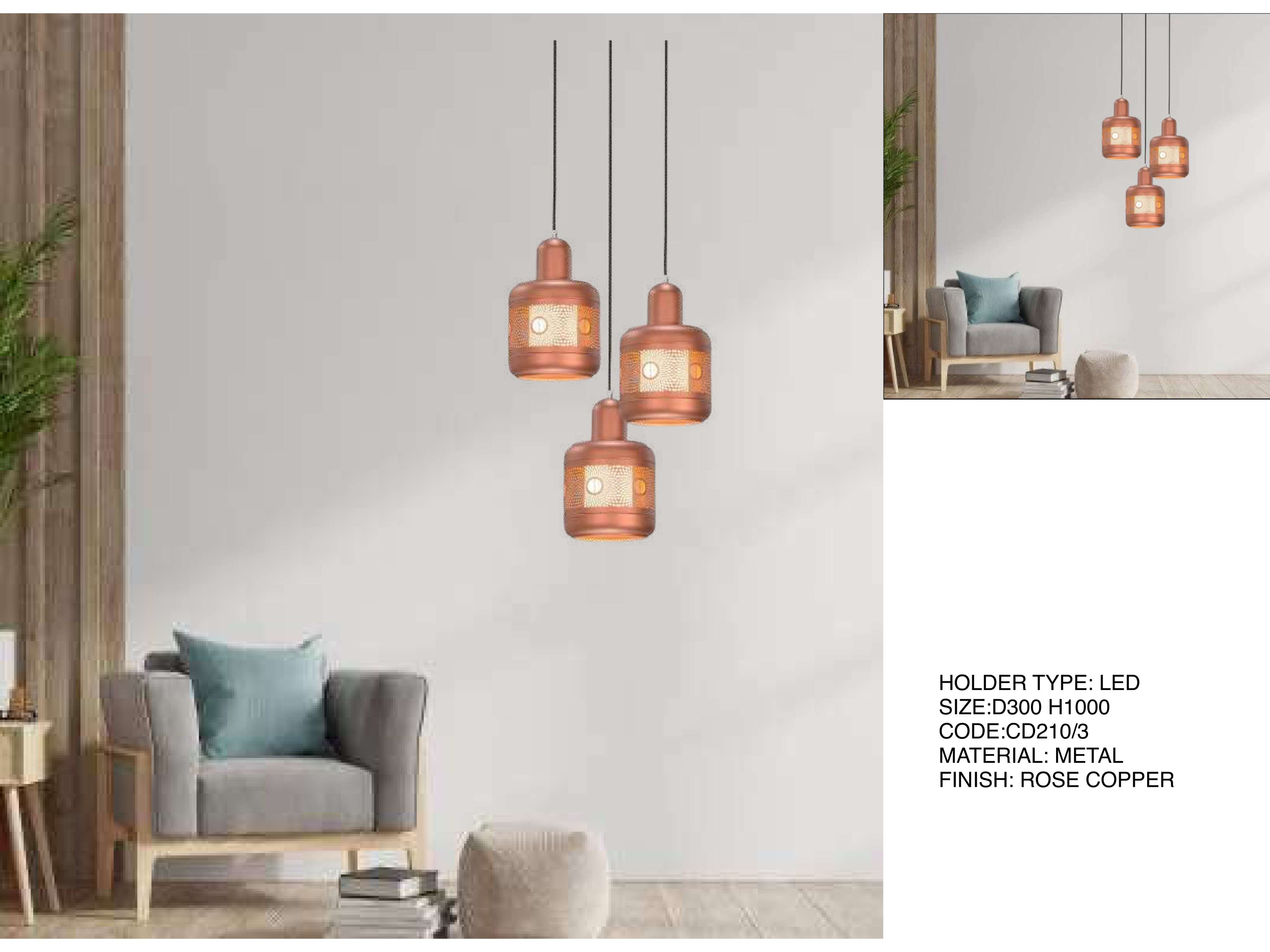 Beyond Lights - Rose Copper Pendant- LCHL